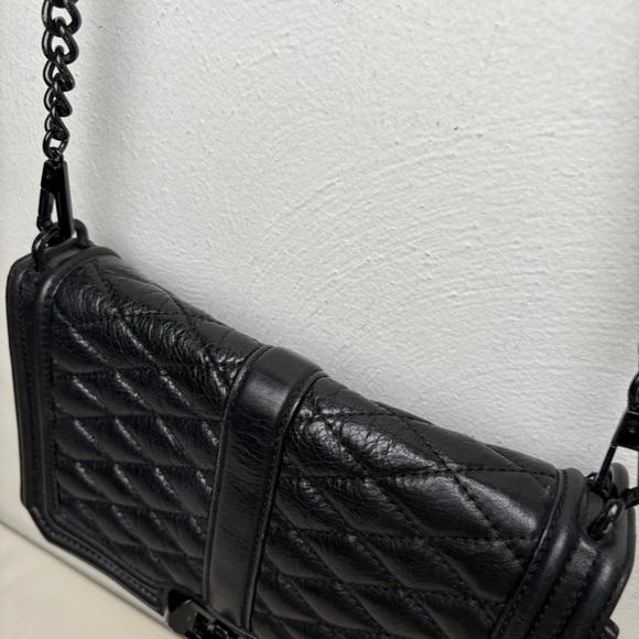 REBECCA MINKOFF Quilted Love Leather Crossbody Bag Purse Luxury Minimalist - Picture 10 of 17